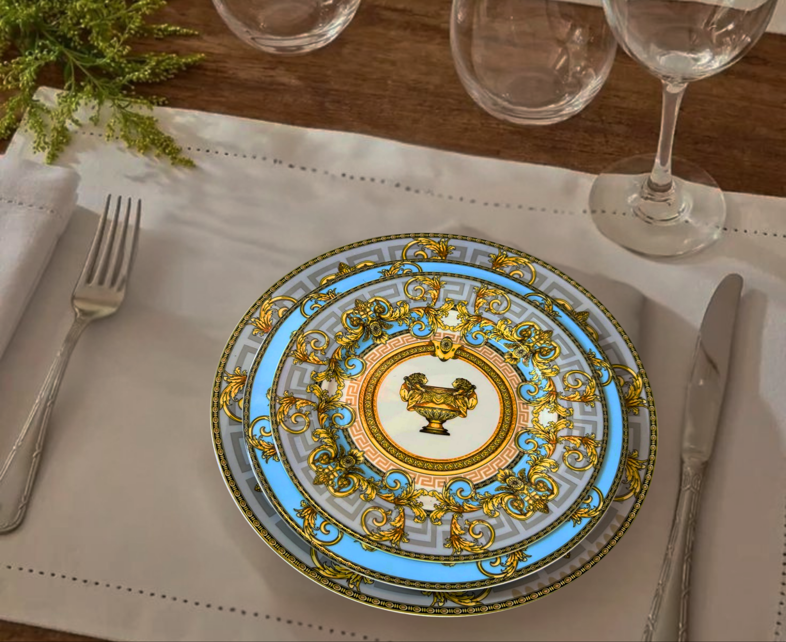 Royal Azure 18-Piece Plate Set - Image 2