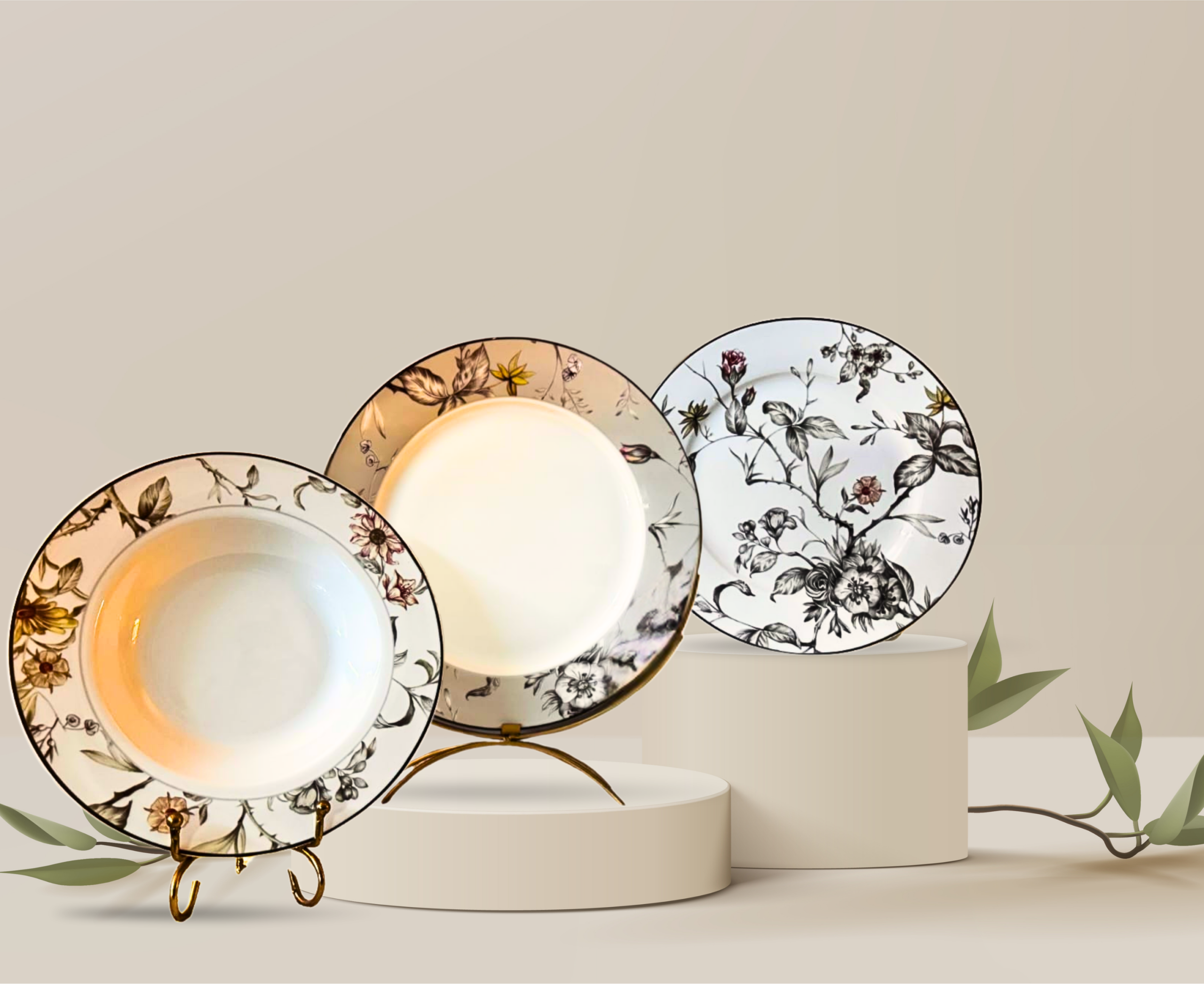 Royal Blossom – 18-Piece Plate Set